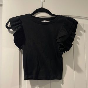 zara flowered sleeved shirt